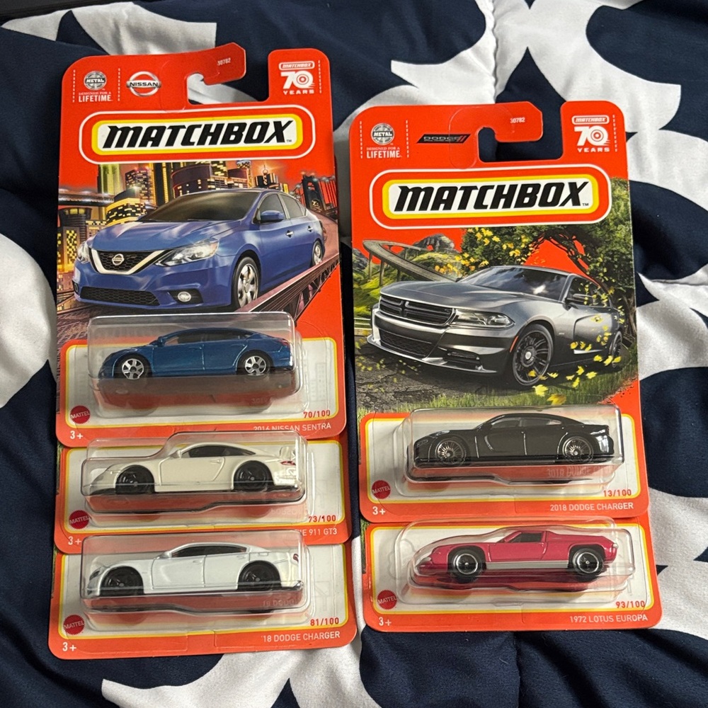 Matchbox Car Collection - Blue, White, Black, Red